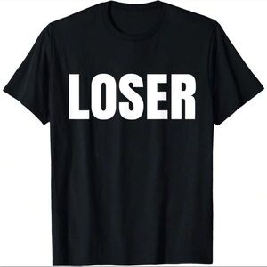 LOSER Black Graphic T-Shirt XL